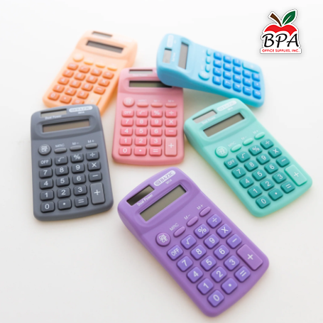 Bazic • Calculadora Dual Power de 8 dígitos (colores pasteles)